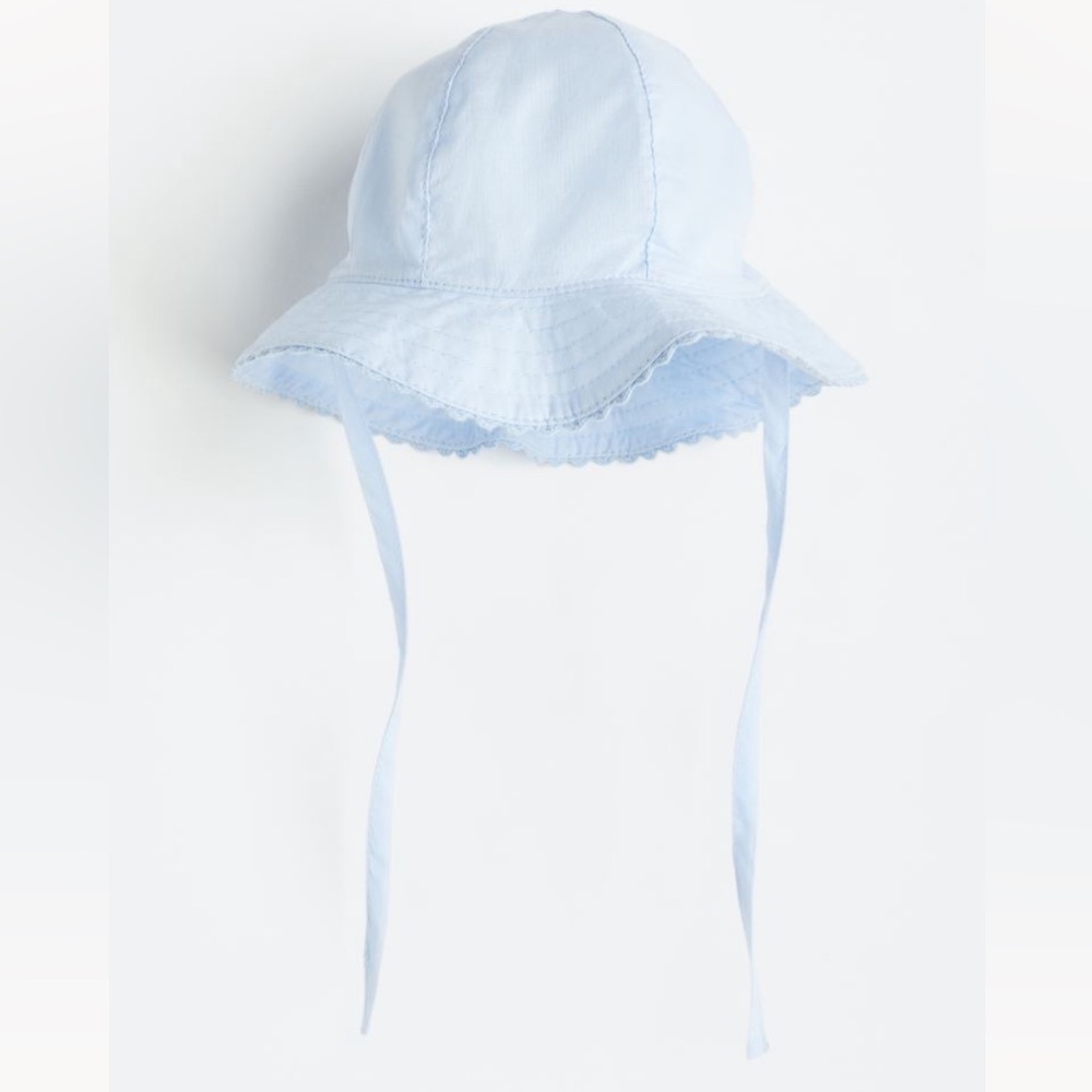 H&M Baby Blue Scalloped Cotton Sun Hat 3-6 Months